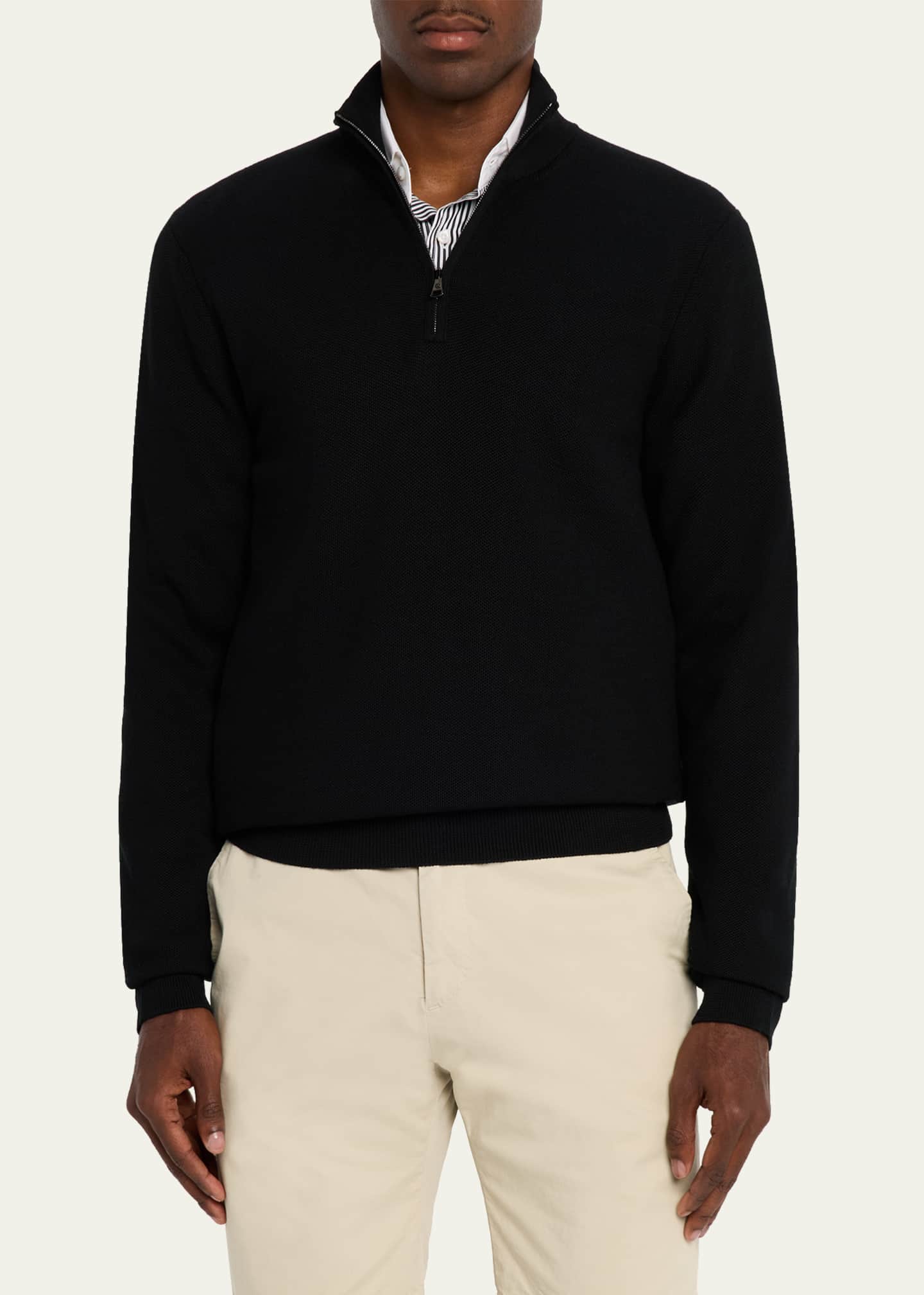 Ralph Lauren Purple Label Men's Wool Knit Half-Zip Sweater
