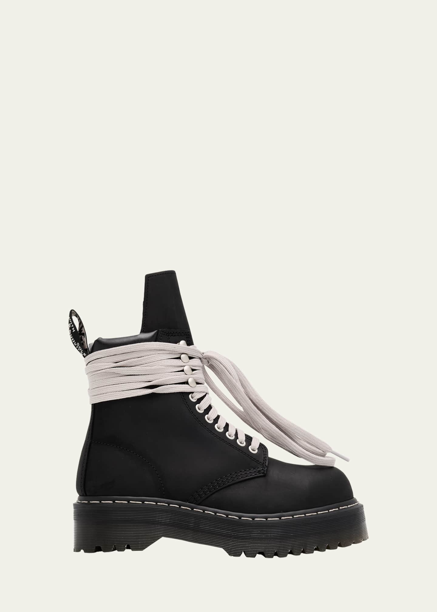 Rick Owens x Dr. Martens Quad Sole Steel Toe Leather Ankle Boots