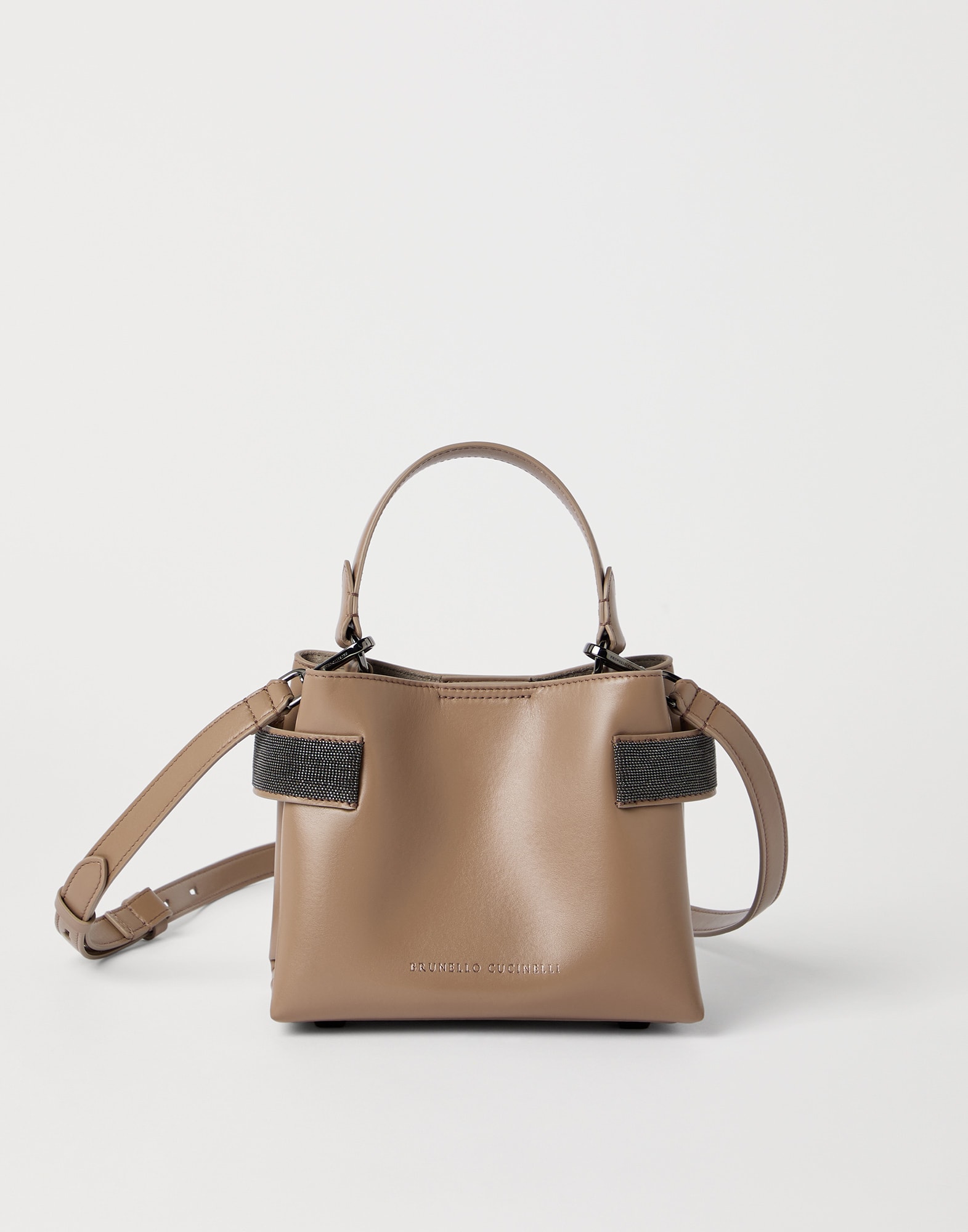Small Top-Handle Essence bag for Woman in Hazelnut | Brunello