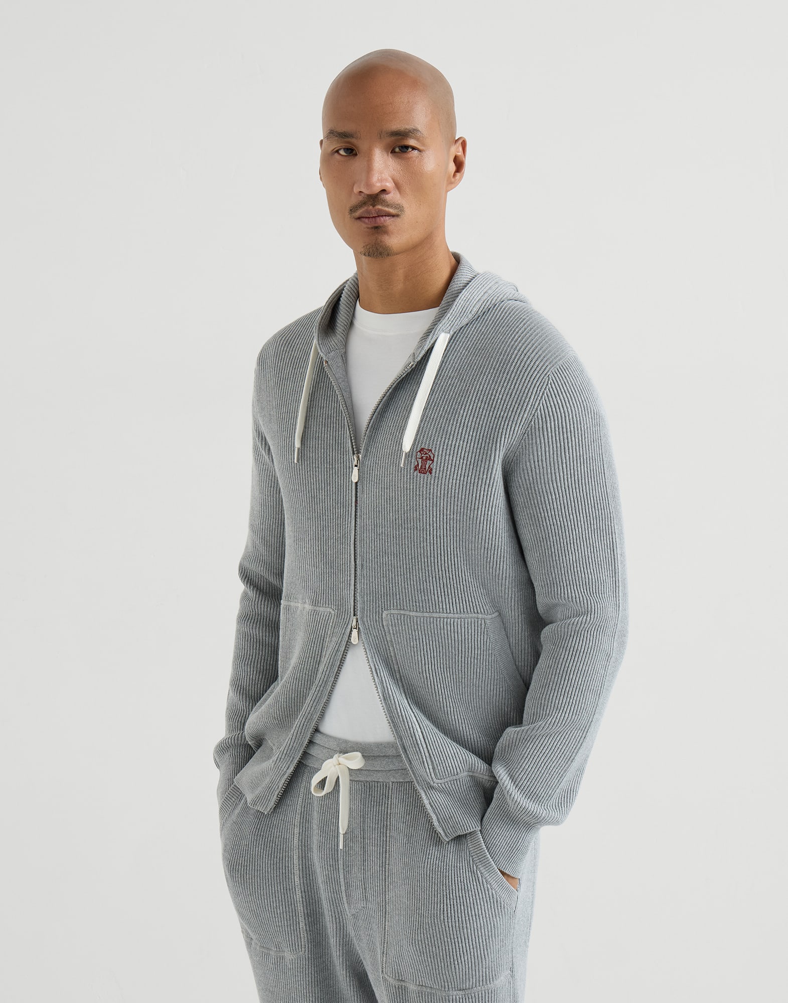 Knit top for Man in Grey | Brunello Cucinelli