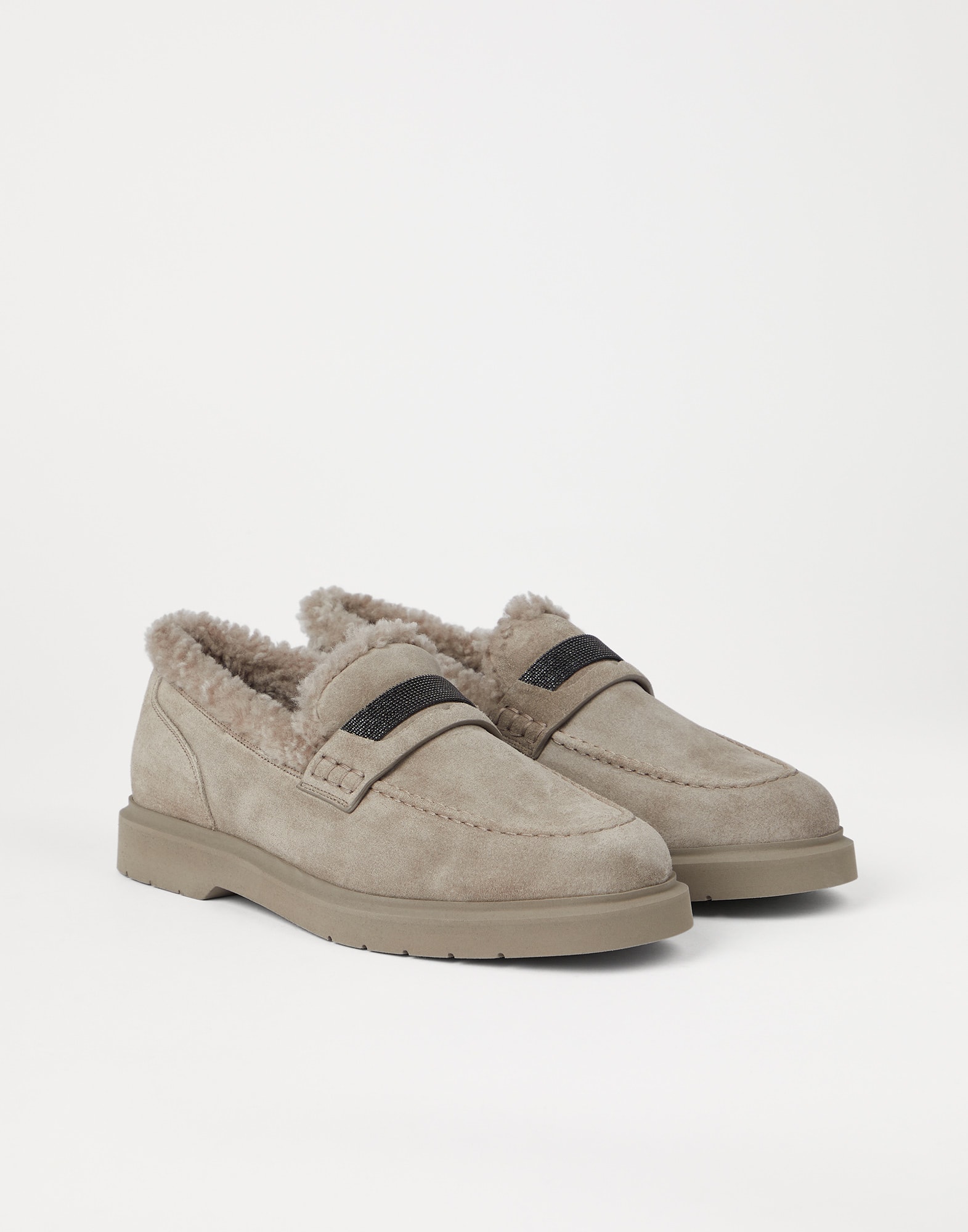 ブルネロクチネリローファーフラットシューズ