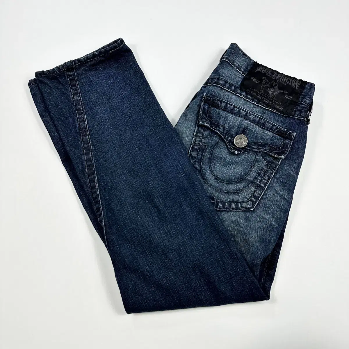 トゥルーレリジョンUSAストレートストレートデニムパンツ (32 インチ)