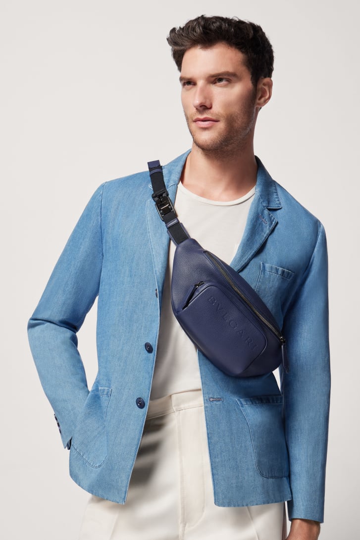 ブルー カーフレザー ブルガリ マン ベルトバッグ 292709 | ブルガリ