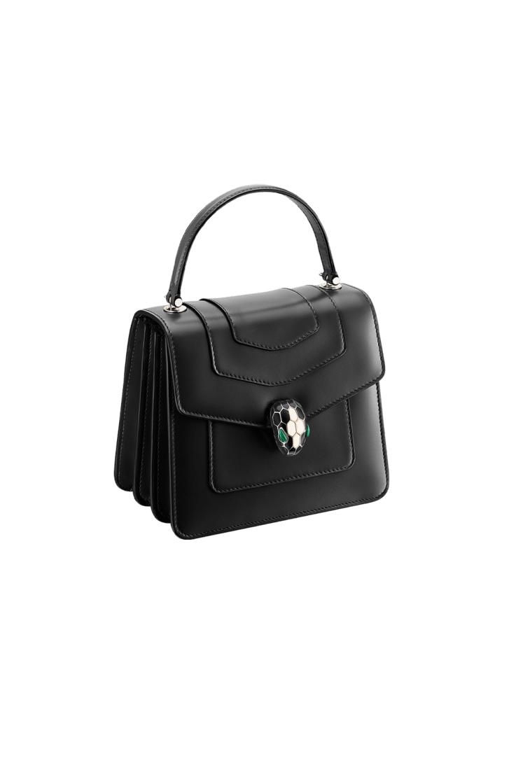 Black Calf leather Serpenti Forever Top Handle 290570 | Bvlgari