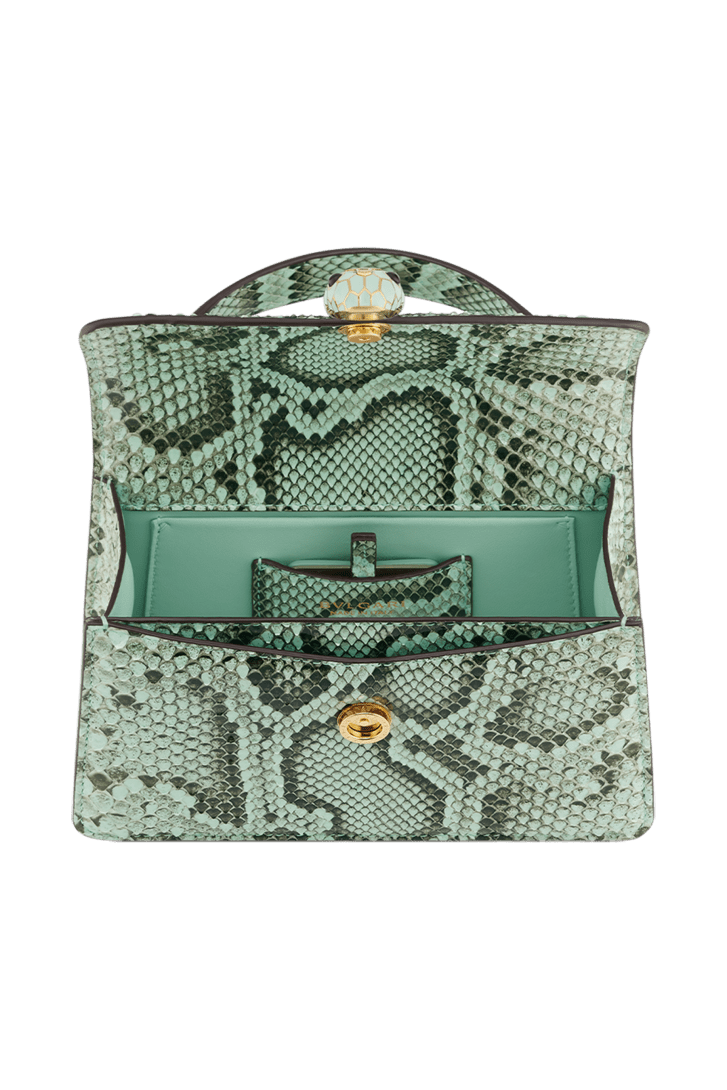 Green Python leather Serpenti Forever Mini Top Handle Bag 294548