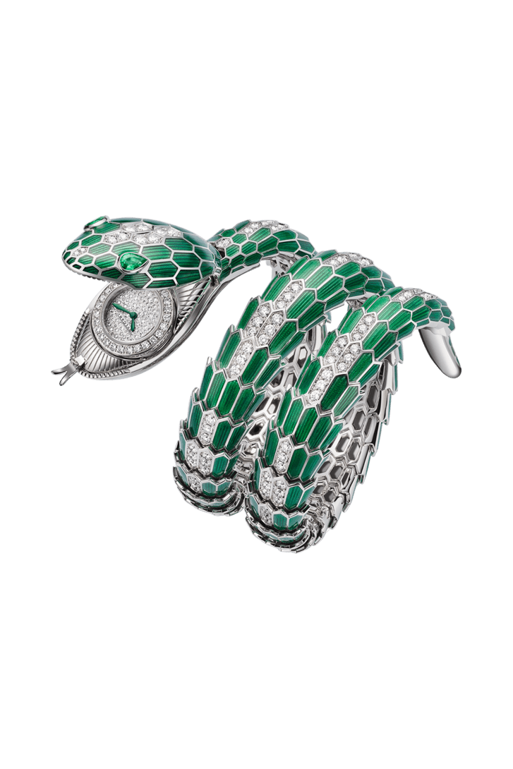 ホワイトゴールド セルペンティ シークレット ウォッチ グリーン に