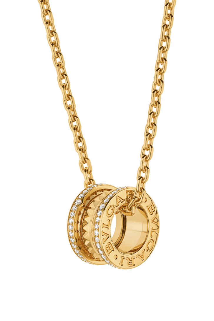 Yellow gold B.zero1 Necklace with 0.38 ct Diamonds | Bvlgari