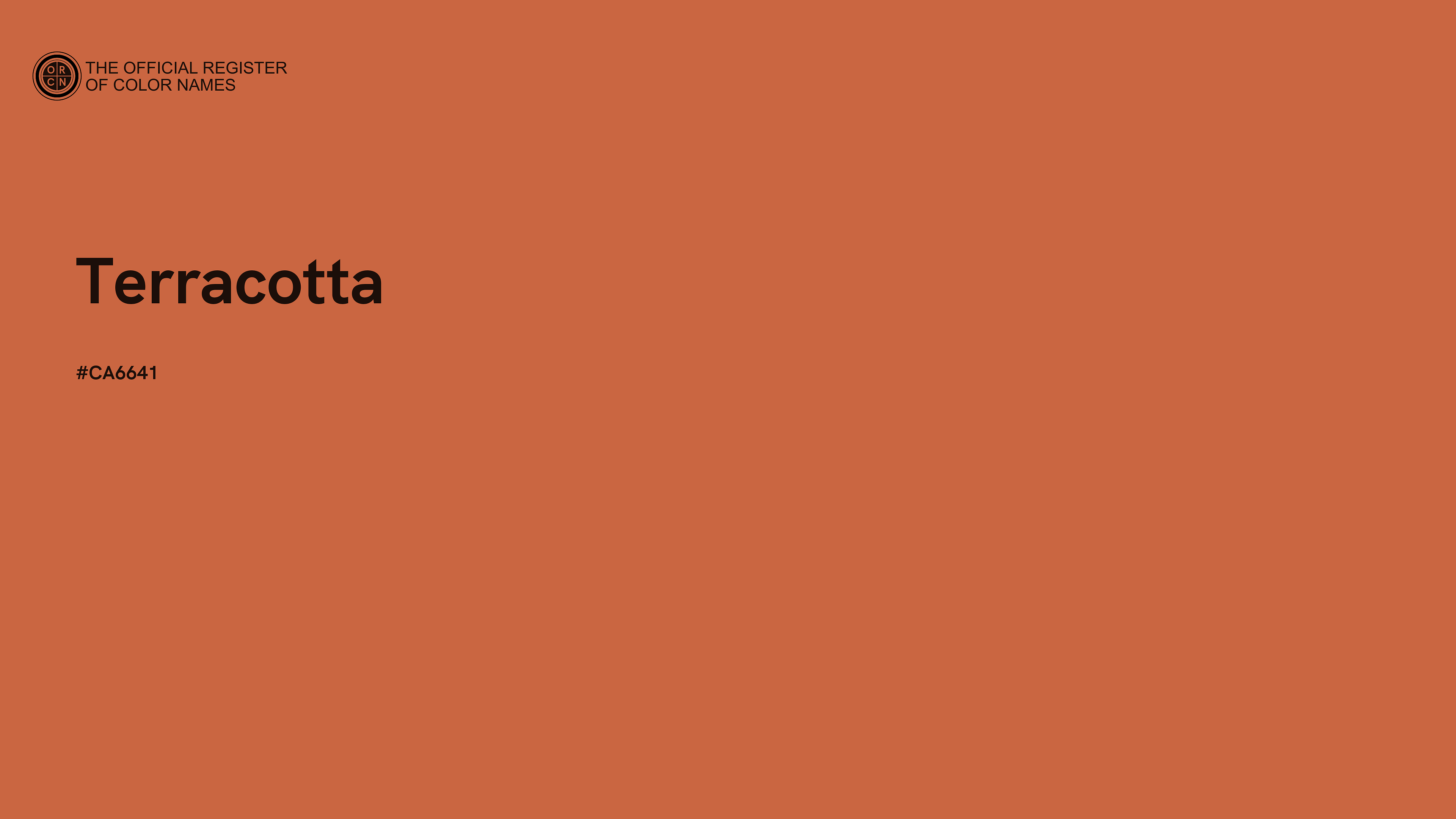 Terracotta color - #CA6641 - The Official Register of Color Names
