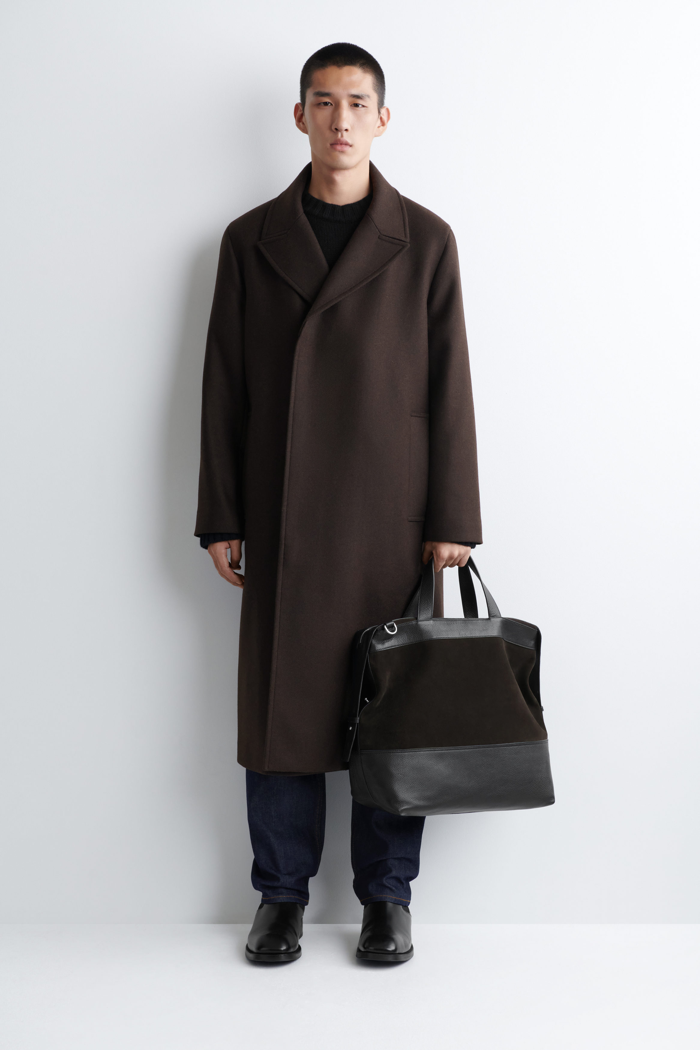 CITY MESSENGER BAG - LEATHER - DARK BROWN | COS