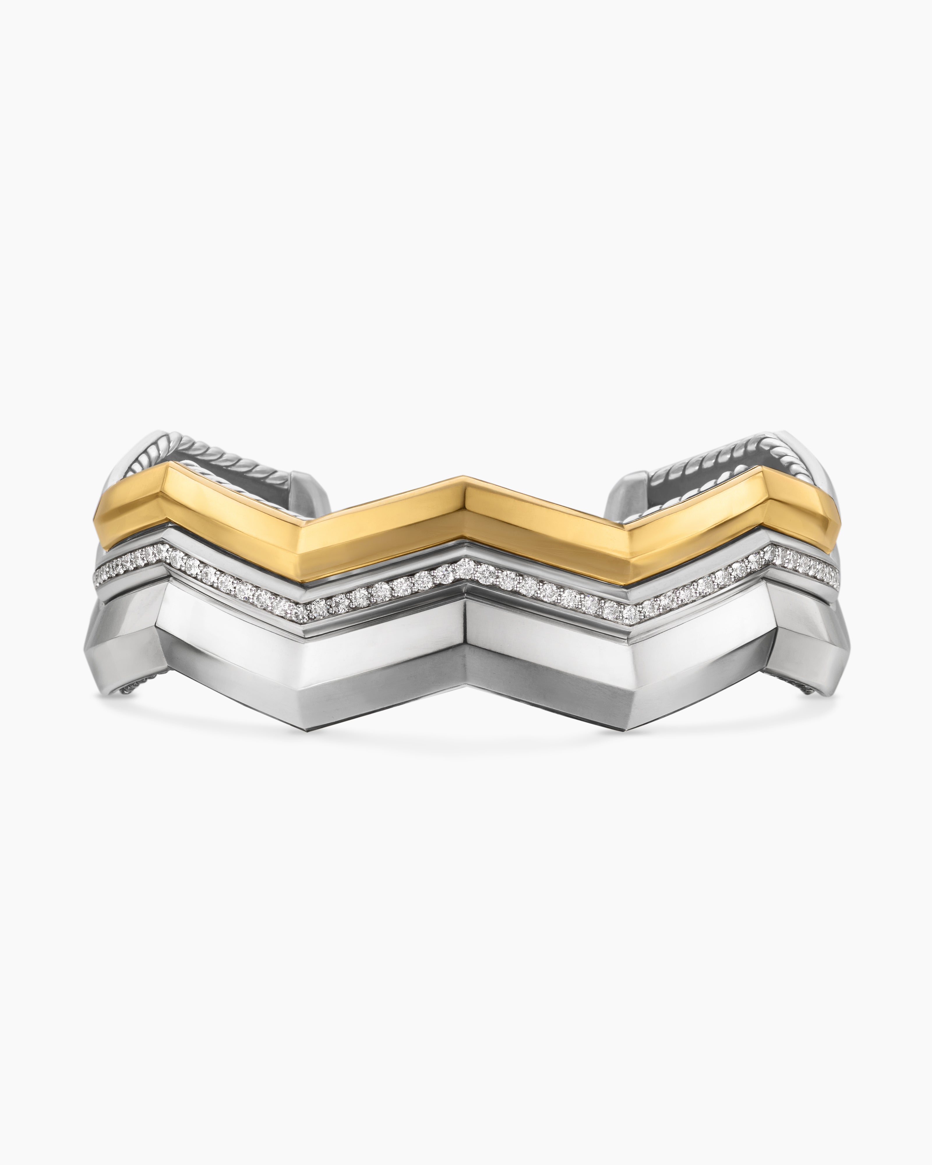 Zig Zag Bracelet: Silver, Gold & Diamonds | David Yurman