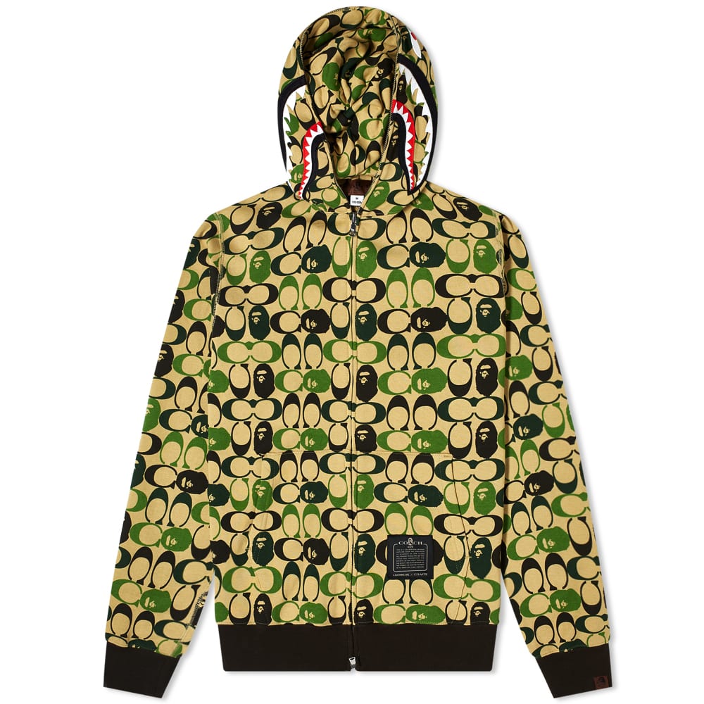 Bape | Shirts | 2xl Bape X Coach Shark Face Full Zip Hoodie