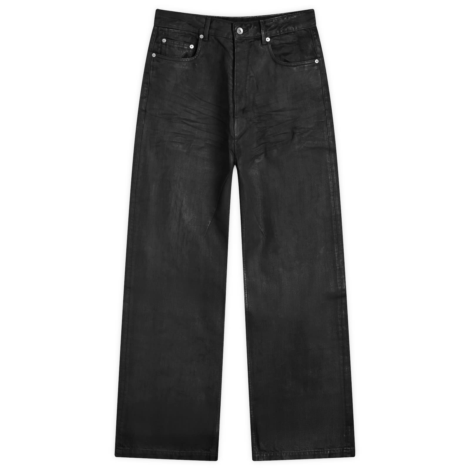 Rick Owens DRKSHDW Men's Geth Coated Jeans Black Wax - Curated