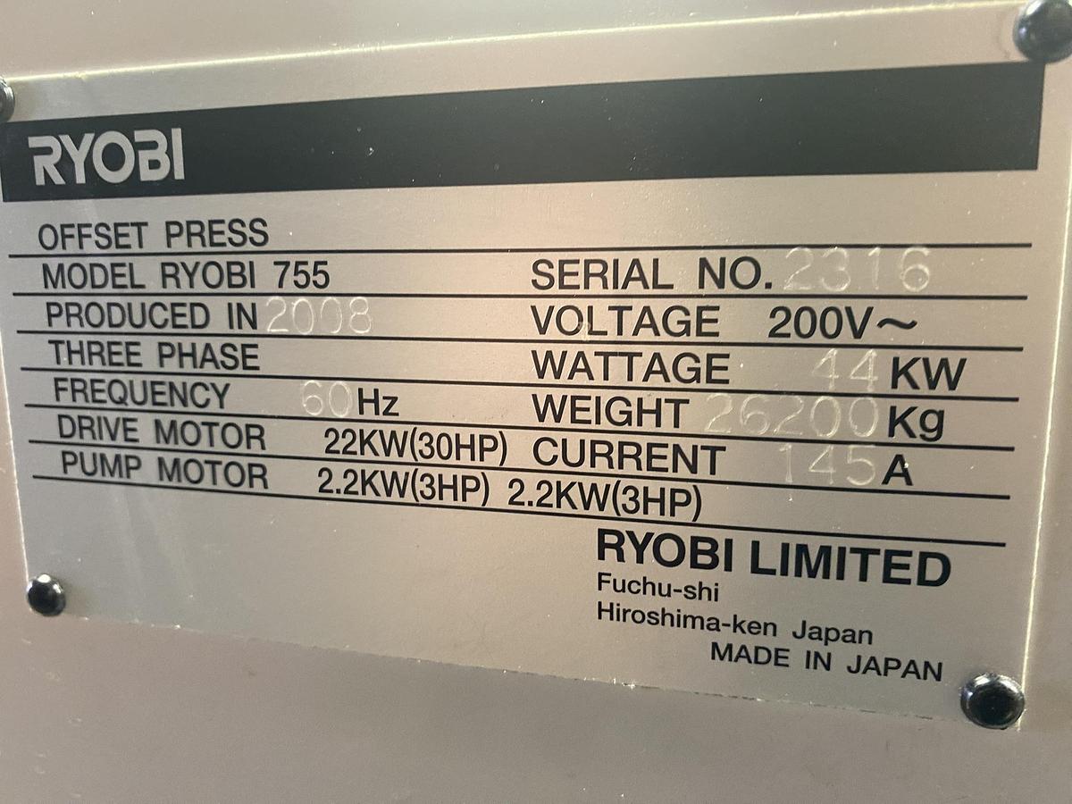 RYOBI 755 XLW-E Offset five colours Used machines - Exapro