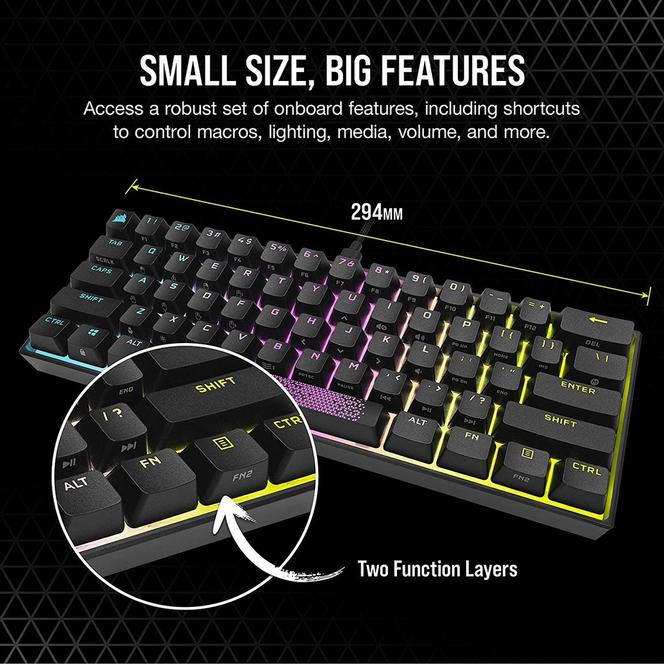CORSAIR K65 RGB MINI 60% Mechanical Wired Gaming Keyboard | GameStop