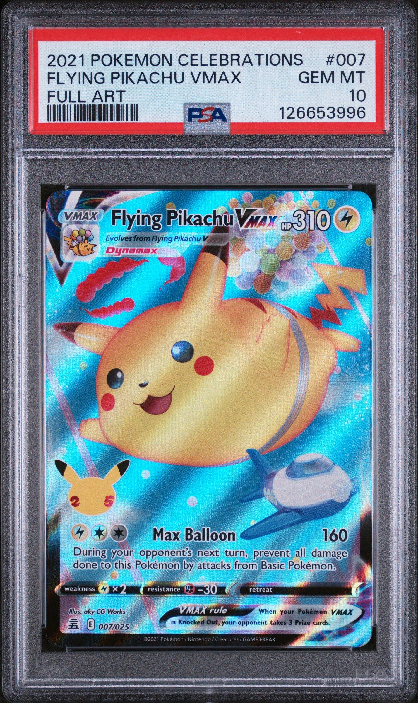 2021 Pokemon Celebrations 007 Full Art/flying Pikachu Vmax PSA 10