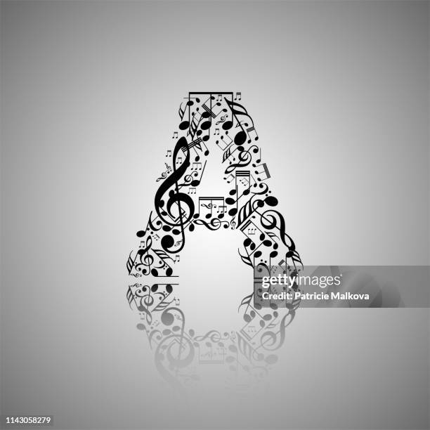 Vector Letter A Made From Music Notes Alphabet Collection Made