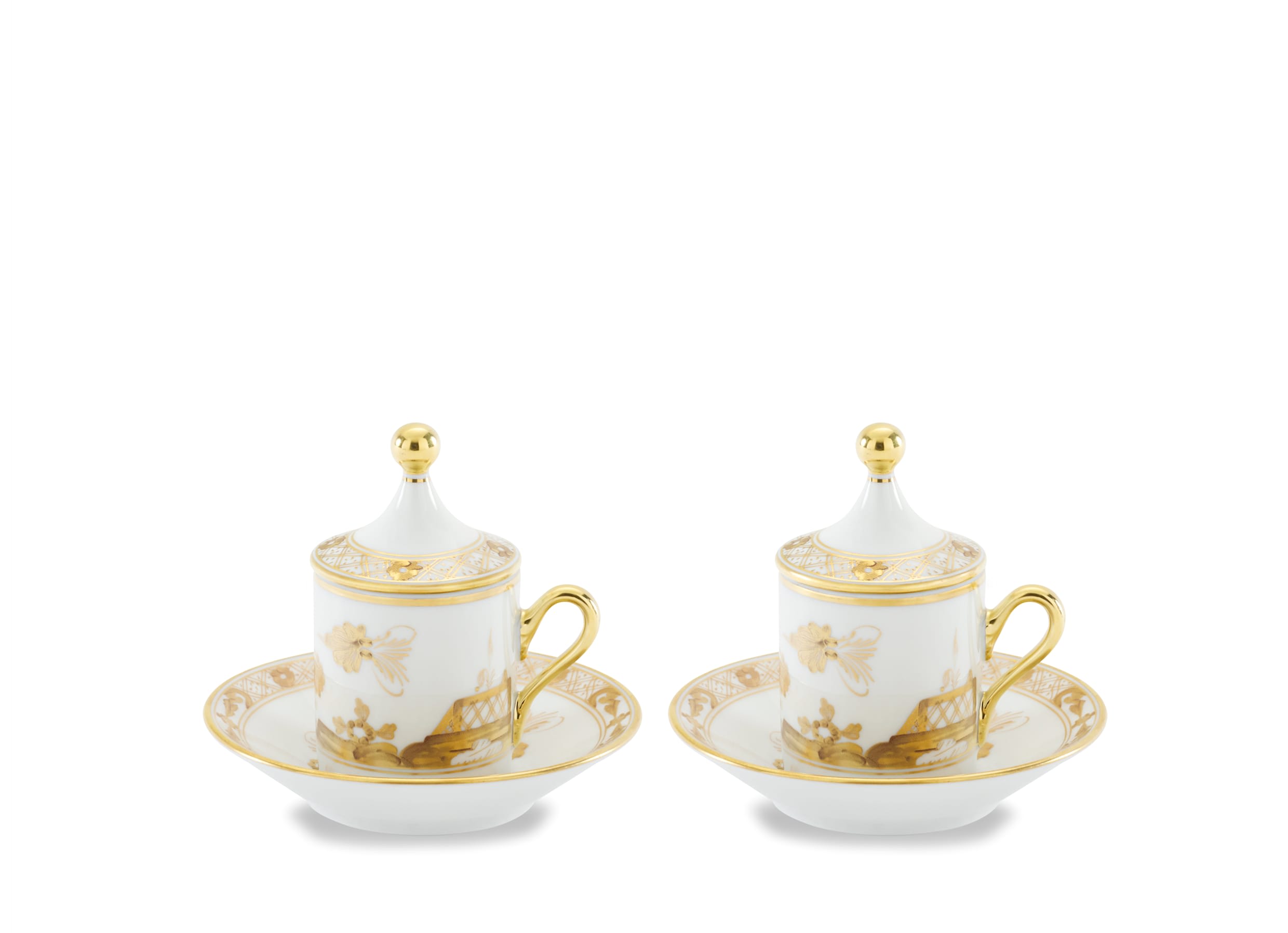 Aurum White Coffee Set for Two | GINORI 1735