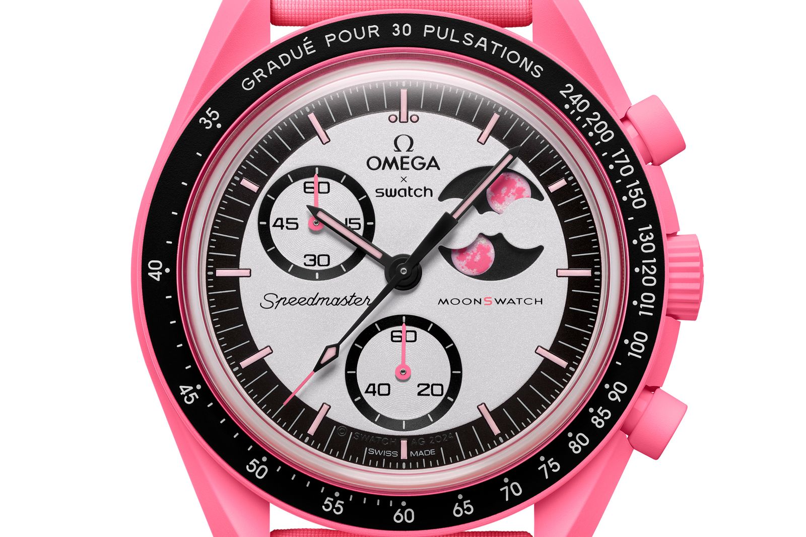 オメガ×スウォッチ、4月1日発売の新作はピンクムーンをオマージュ