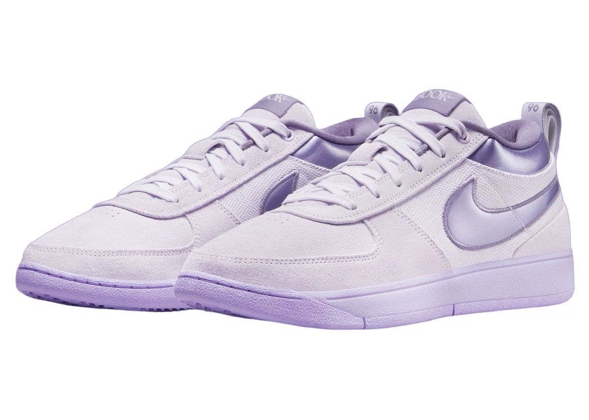 ナイキ「ブック 1 “Barely Grape”」は、甘いライラックカラーが主役