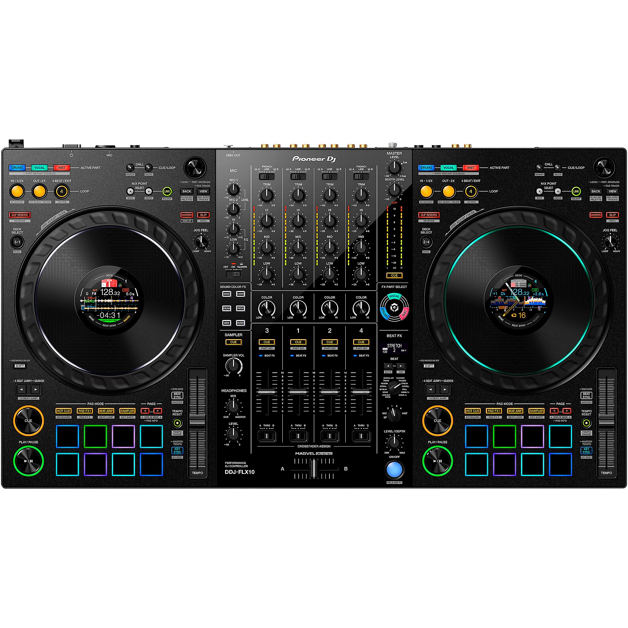 Pioneer DJ DDJ-FLX10 4-Channel Performance DJ Controller for