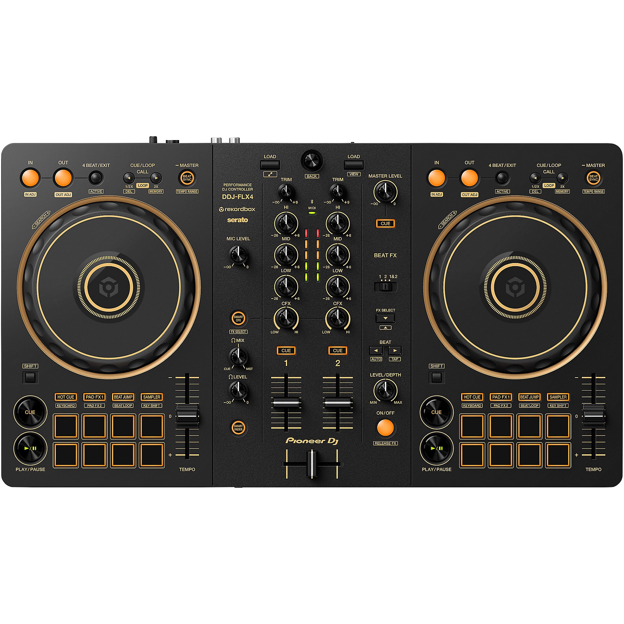 Open Box Pioneer DJ DDJ-FLX4-N 2-Channel DJ Controller - Gold