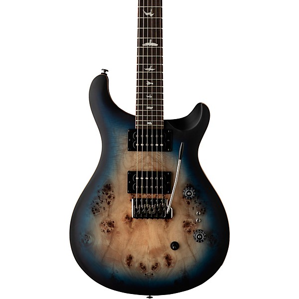 PRS SE Exotic Custom 24-08 Poplar Burl Electric Guitar - Lake Blue