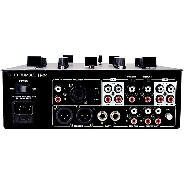 Open Box DJ TECH Thud Rumble TRX Scratch Mixer Black | Guitar Center