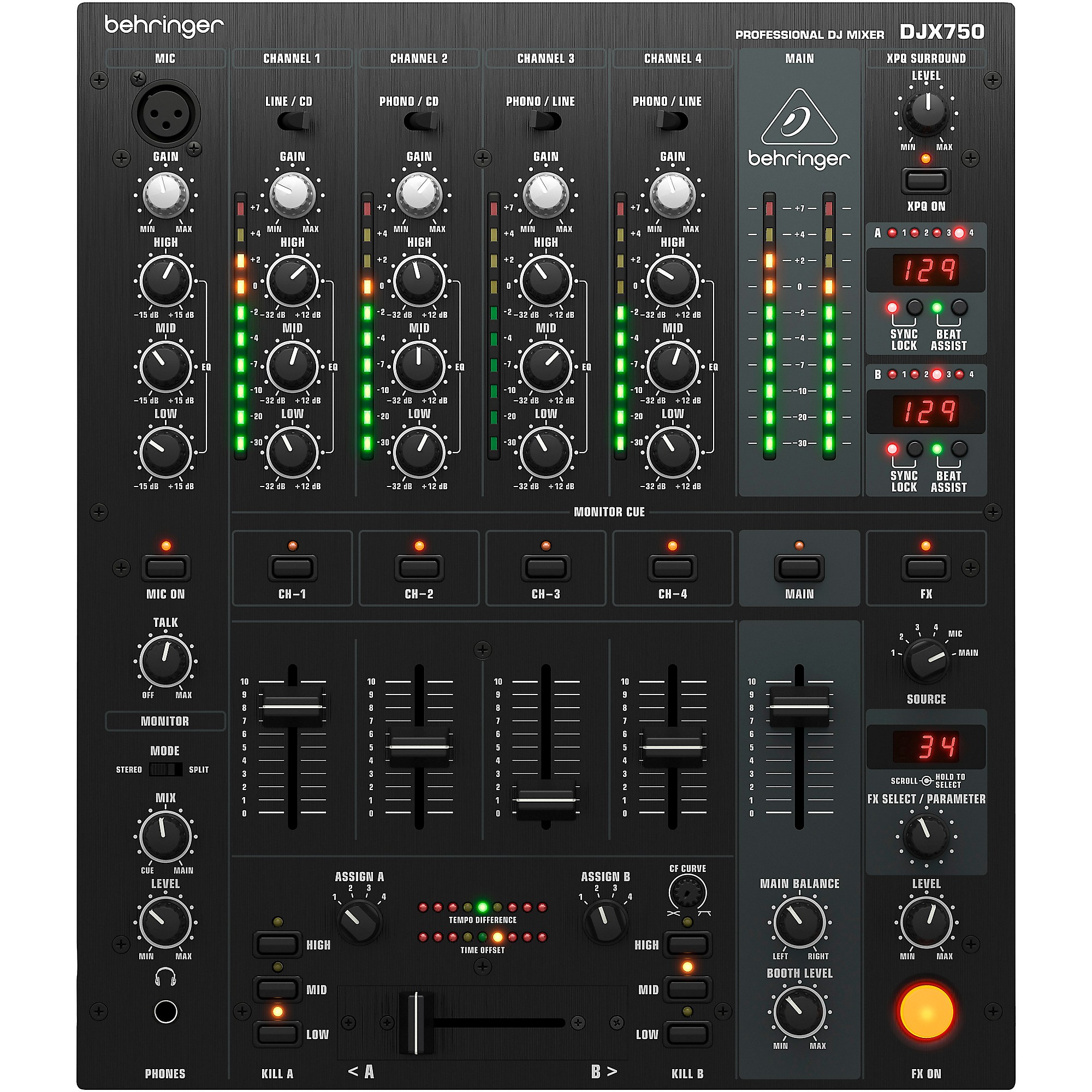 Behringer DJX750 5-Channel Pro DJ Mixer | Guitar Center
