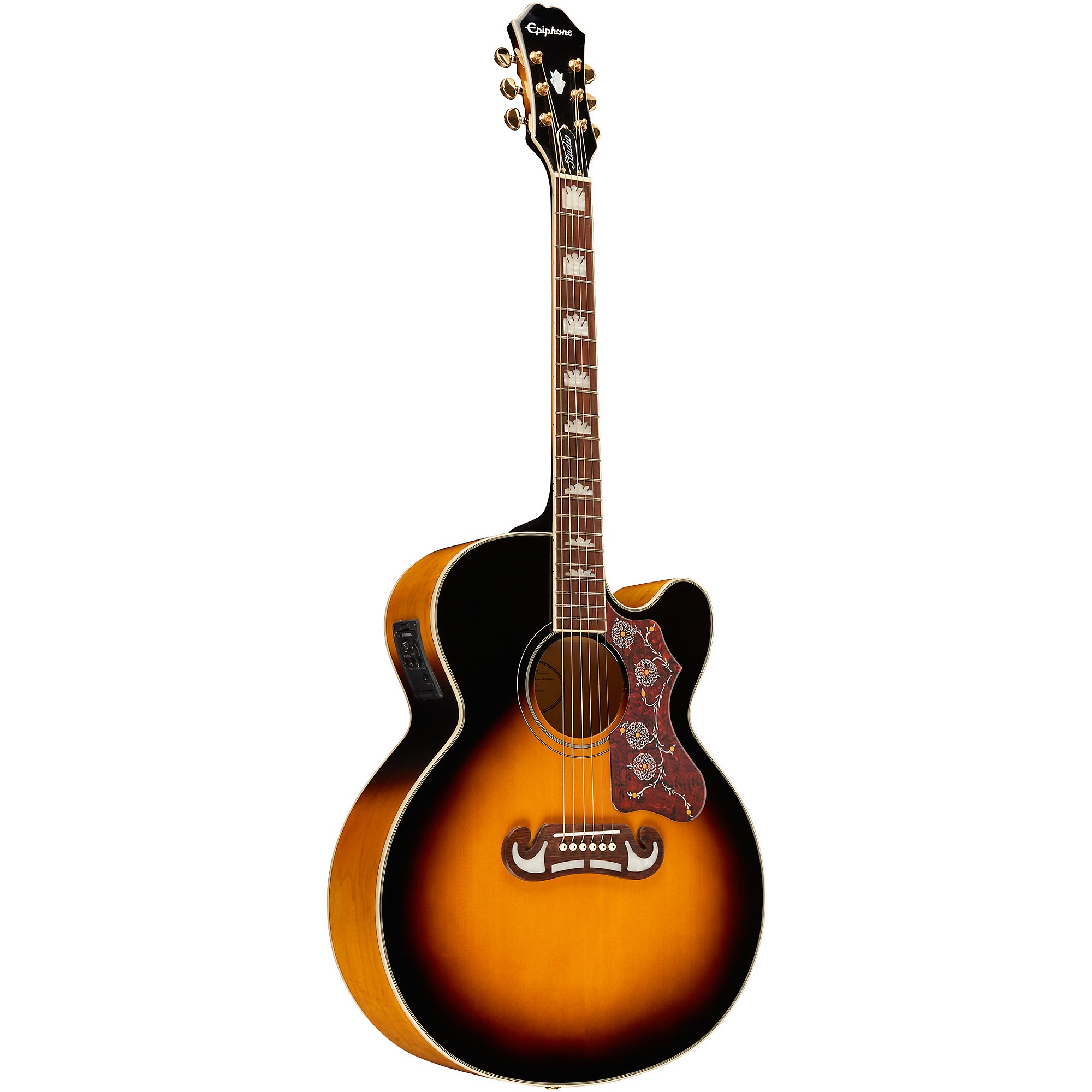 Epiphone J-200 EC Studio Acoustic-Electric Guitar Vintage Sunburst