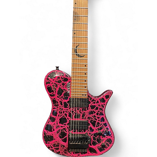 Used Kiesel ZEUS ZX7 CRACKLE HOT PINK Solid Body Electric Guitar