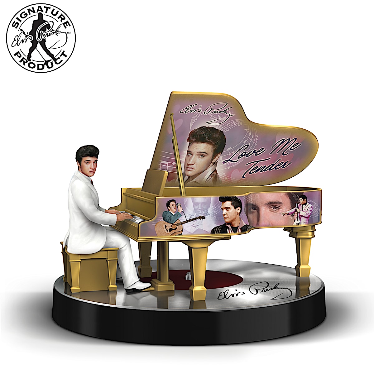 Elvis Presley Musical Piano Figurine Inspired By Elviss Real 24K