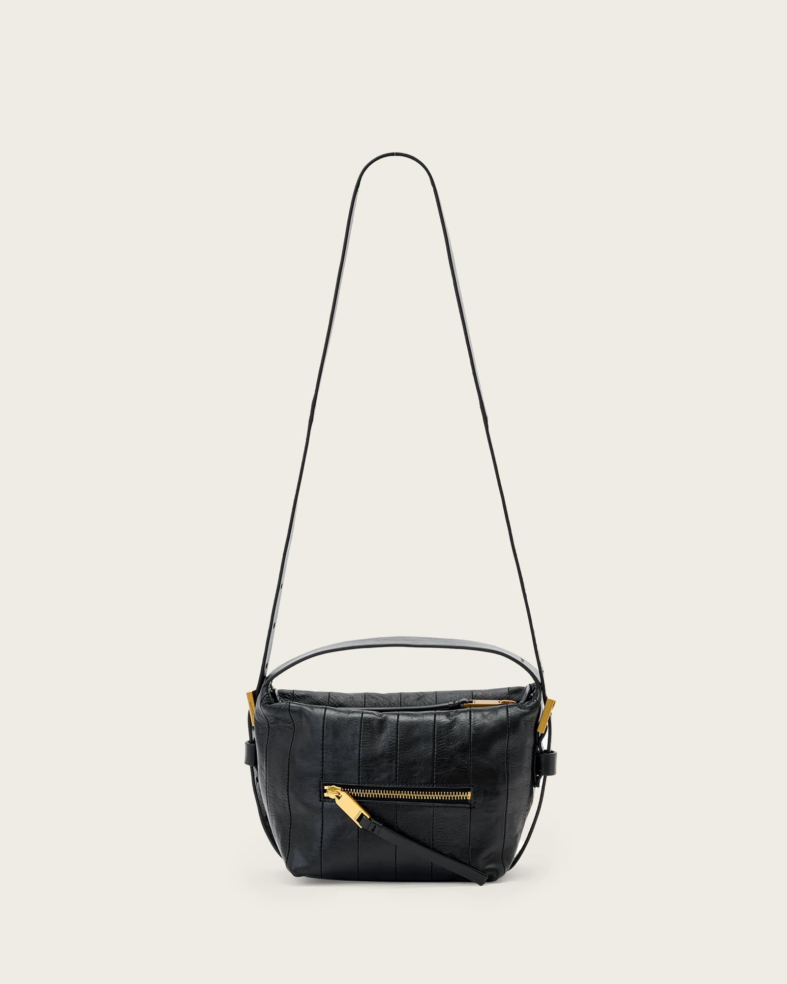 Vega Leather Panel Grab Bag Black | ALLSAINTS US