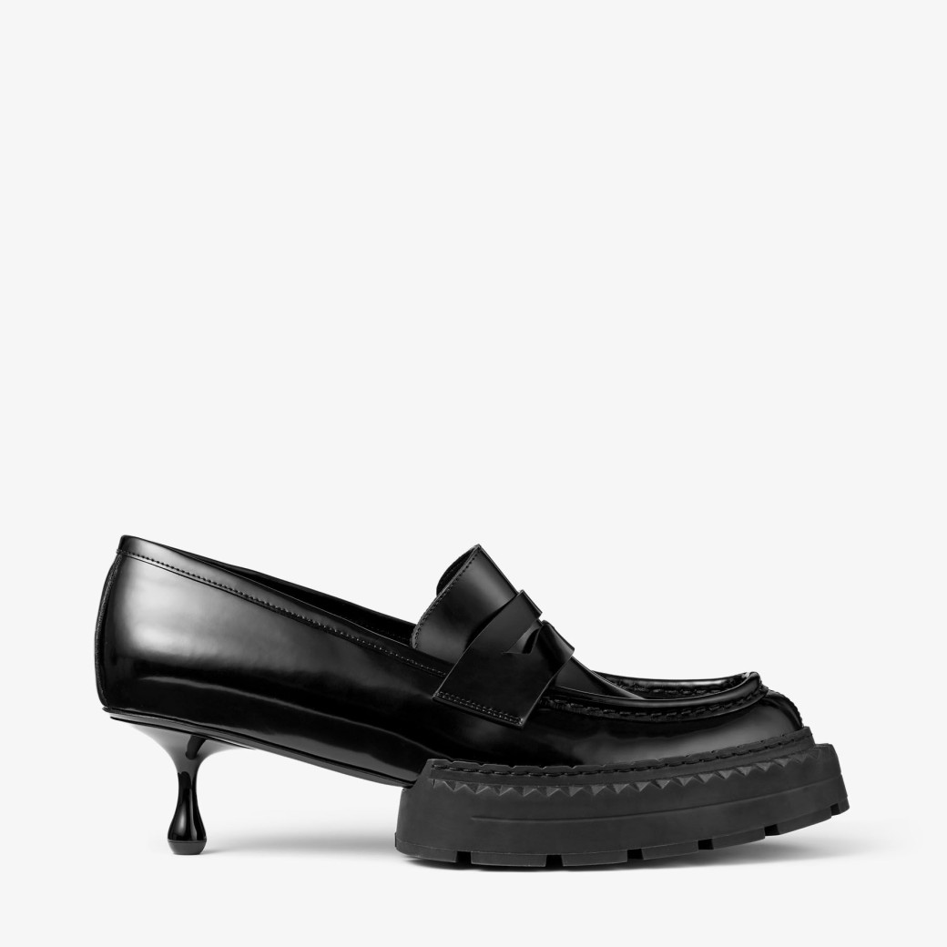 Jimmy Choo noir kei ninomiya Maxi Loafer | Black Polished Calf