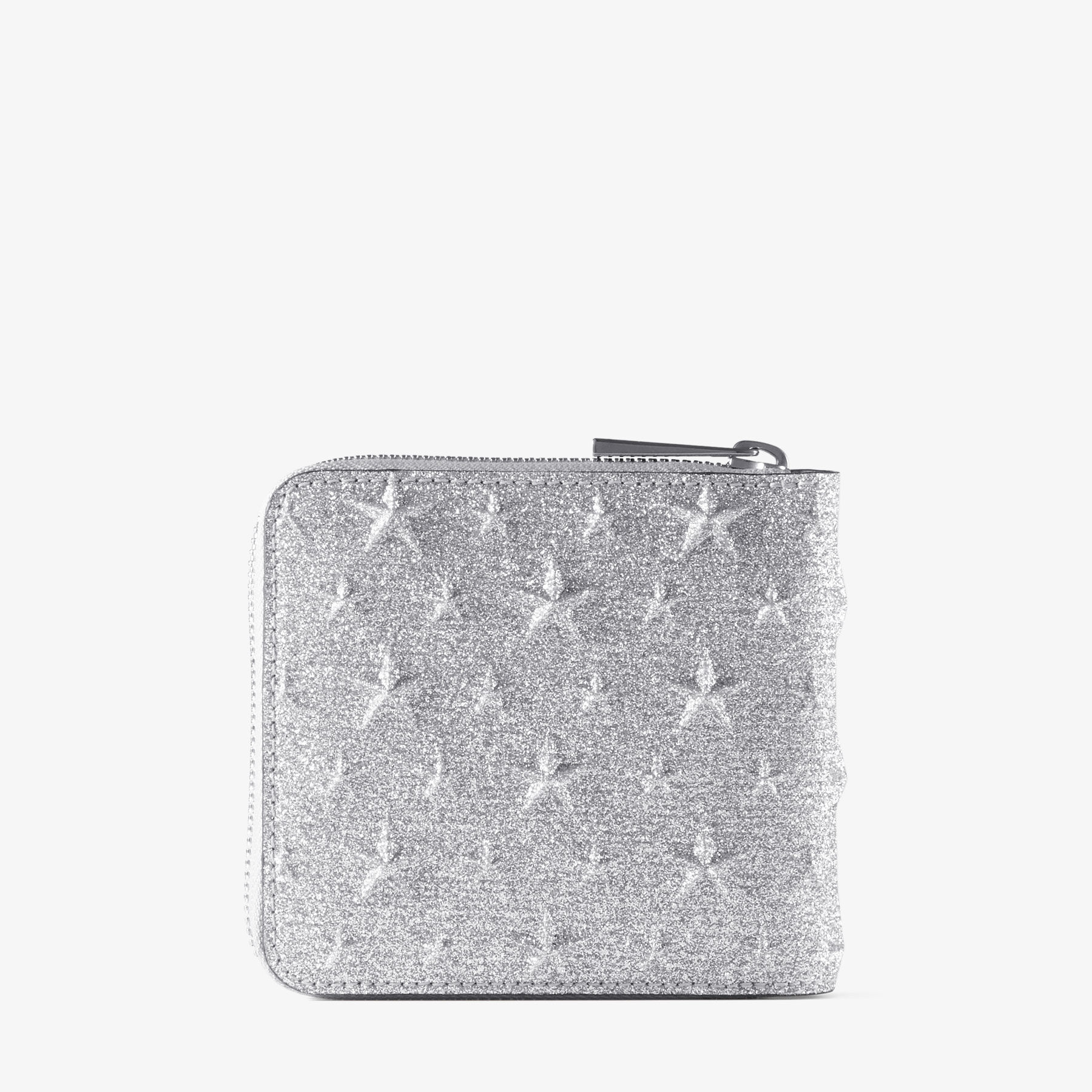 ローレンス | シルバー グリッターレザー・ウォレット | ジミー チュウ