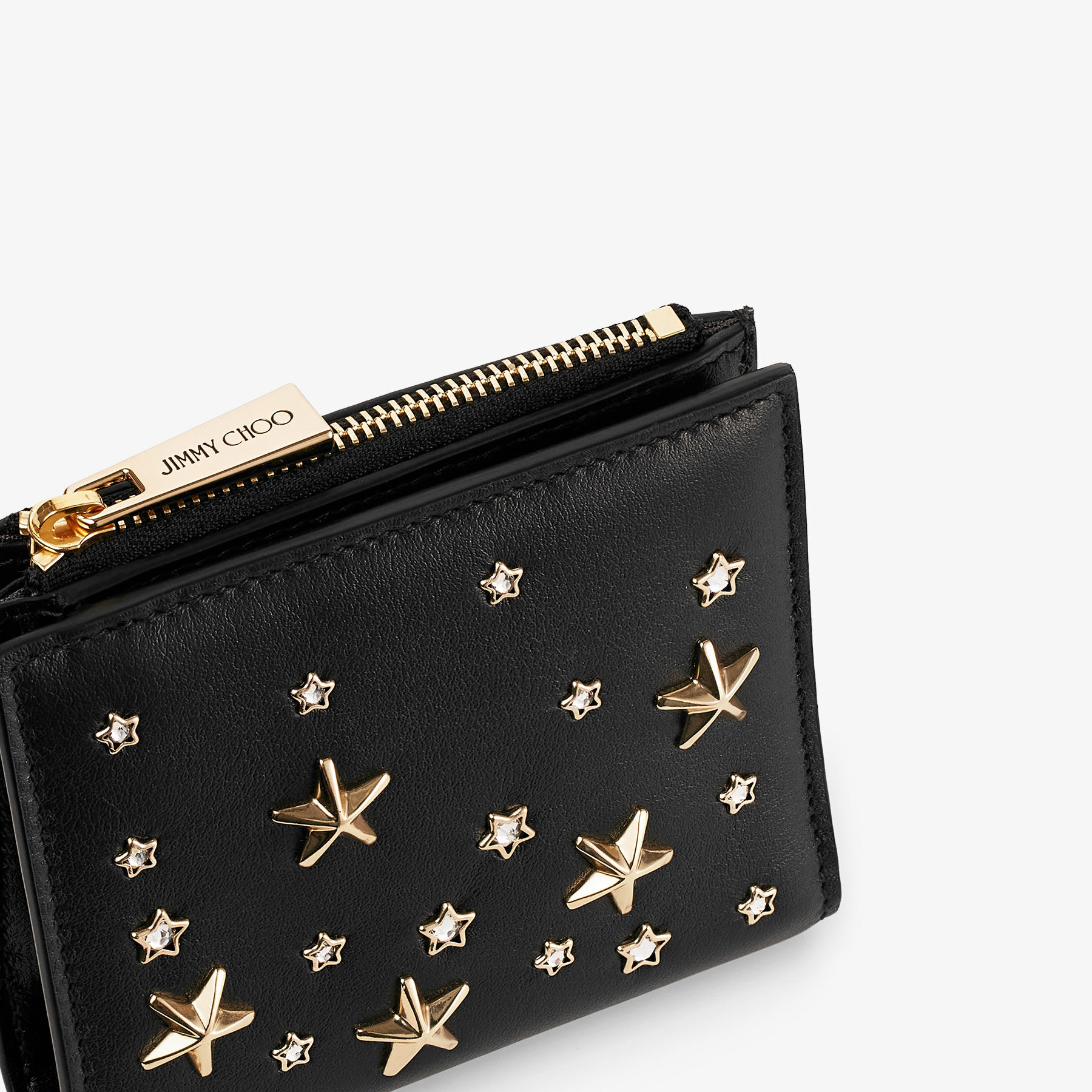 HANNI | クリスタルスタースタッズ付き Black カーフレザー