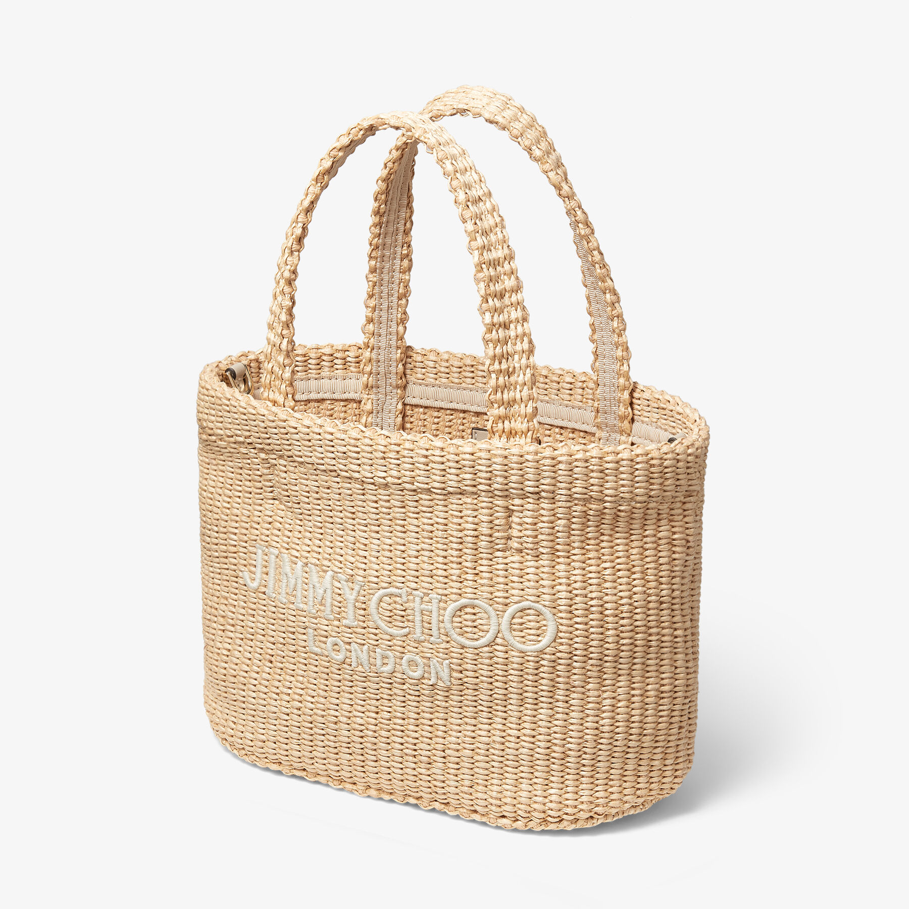 ビーチ トート E/W ミニ | 刺繍入り ナチュラル ラフィア・ミニトート