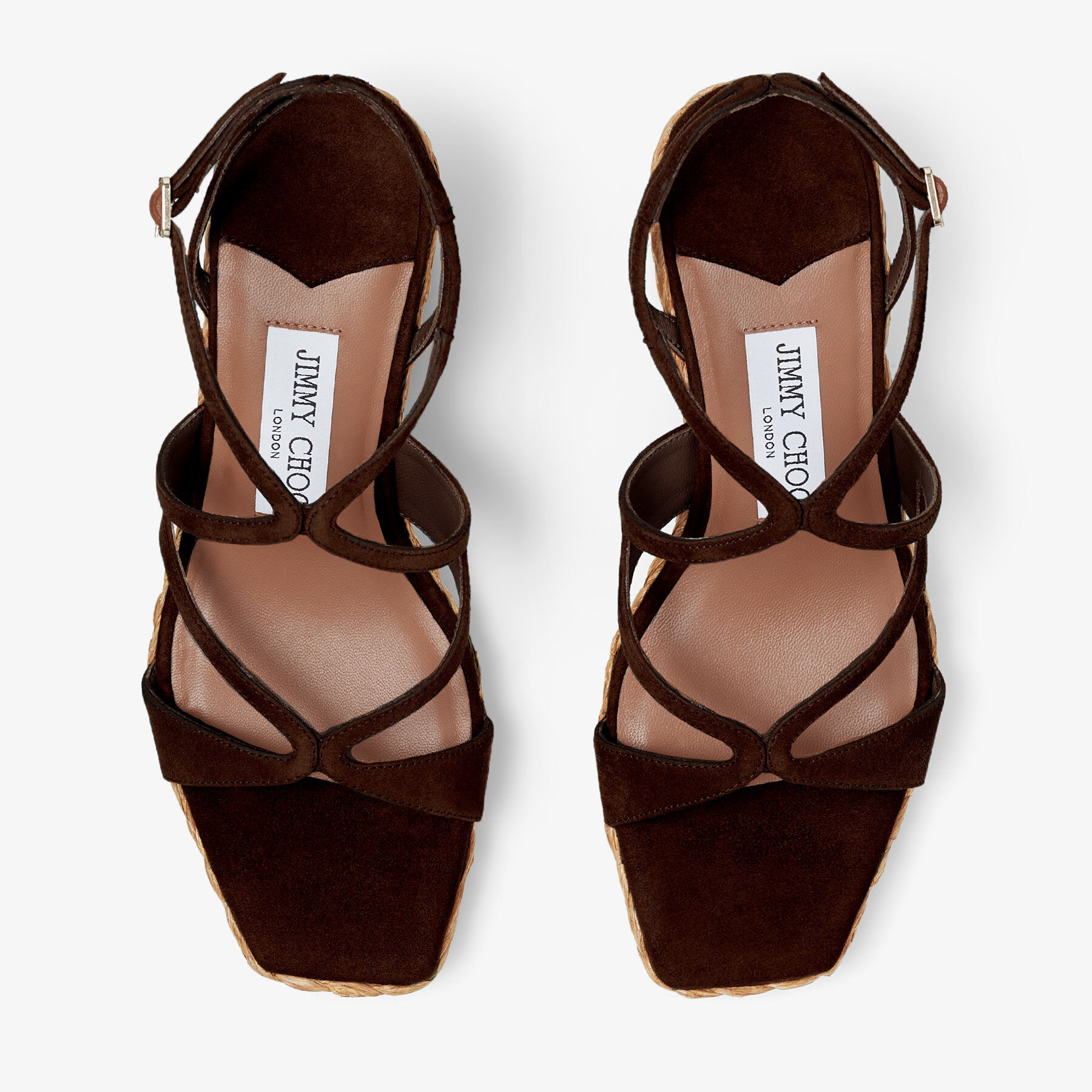Ayla 85|Coffee Suede Wedge| JIMMY CHOO