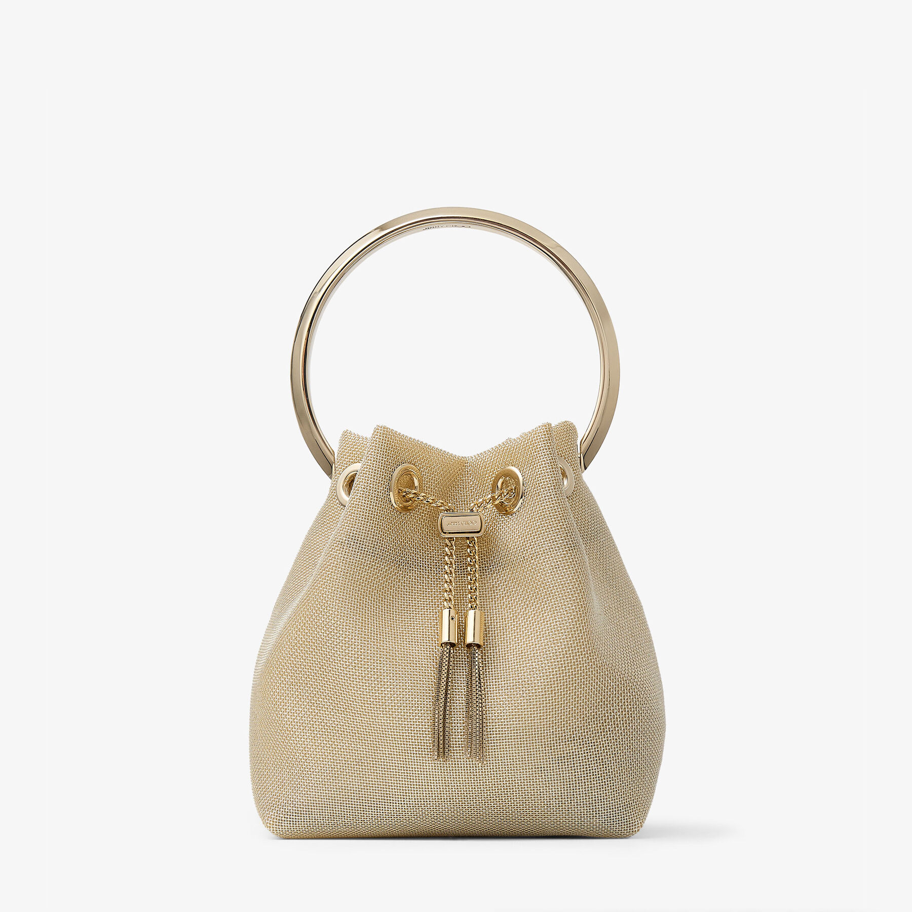 Bon Bon|Champagne Metallic Mesh Bag| JIMMY CHOO