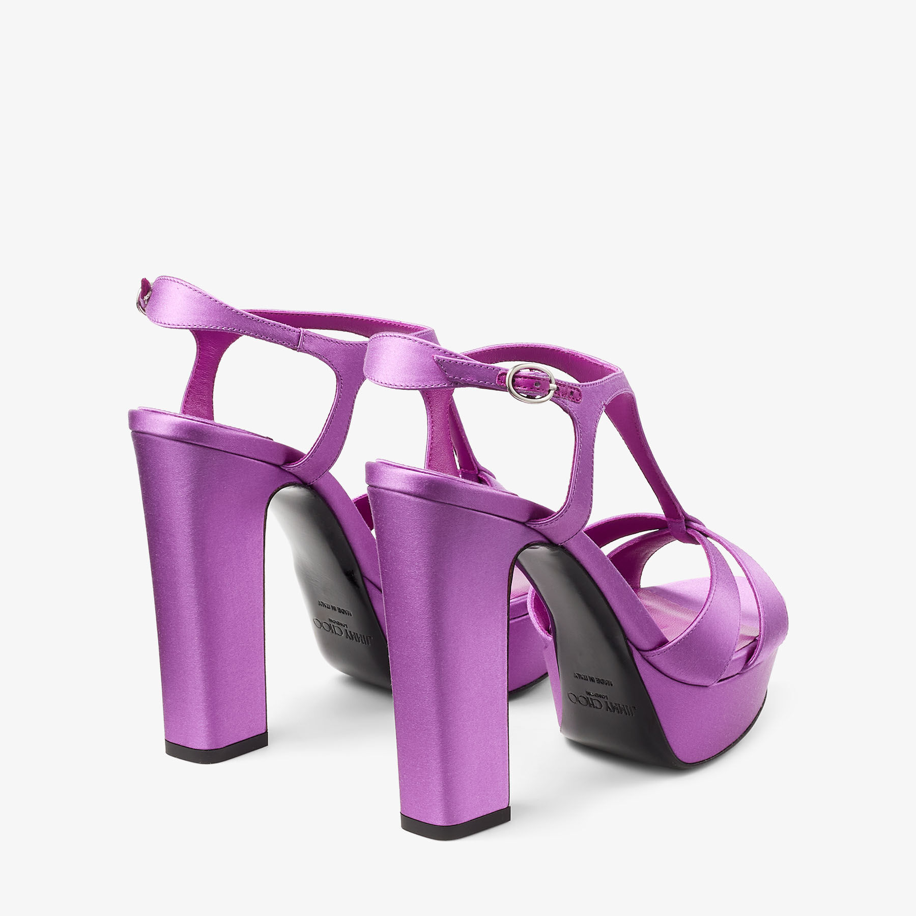 Kesia 120 | Violet Orchid Satin Sandals | JIMMY CHOO