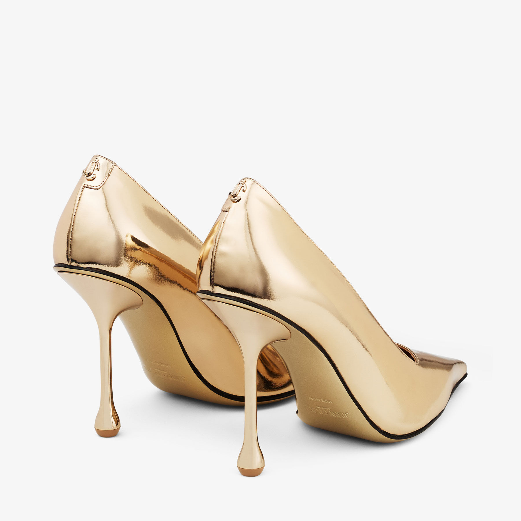 Ixia 95 | Gold Liquid Metal Leather Pumps | JIMMY CHOO