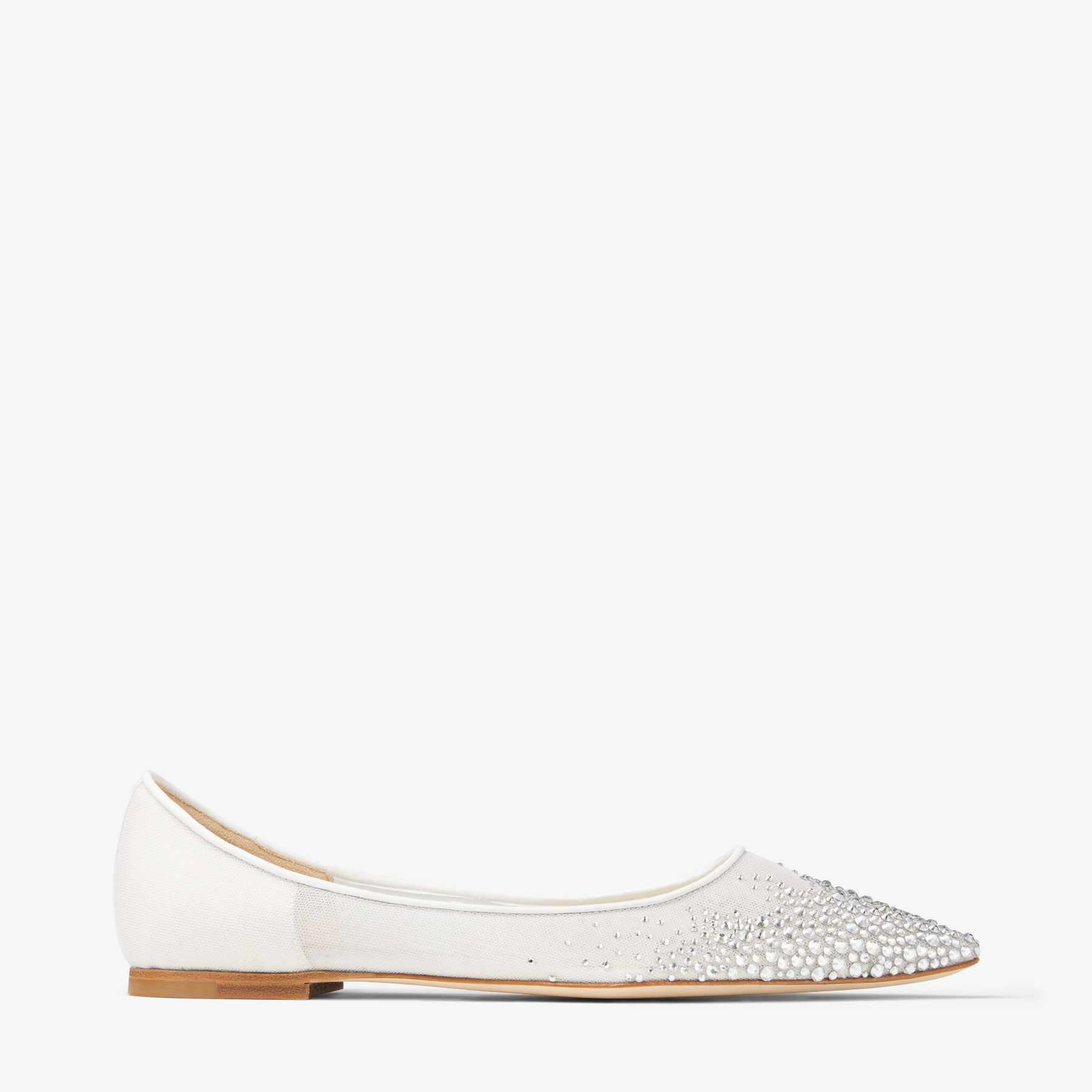 Love Flat | White Degrade Crystal Mesh Flats | JIMMY CHOO
