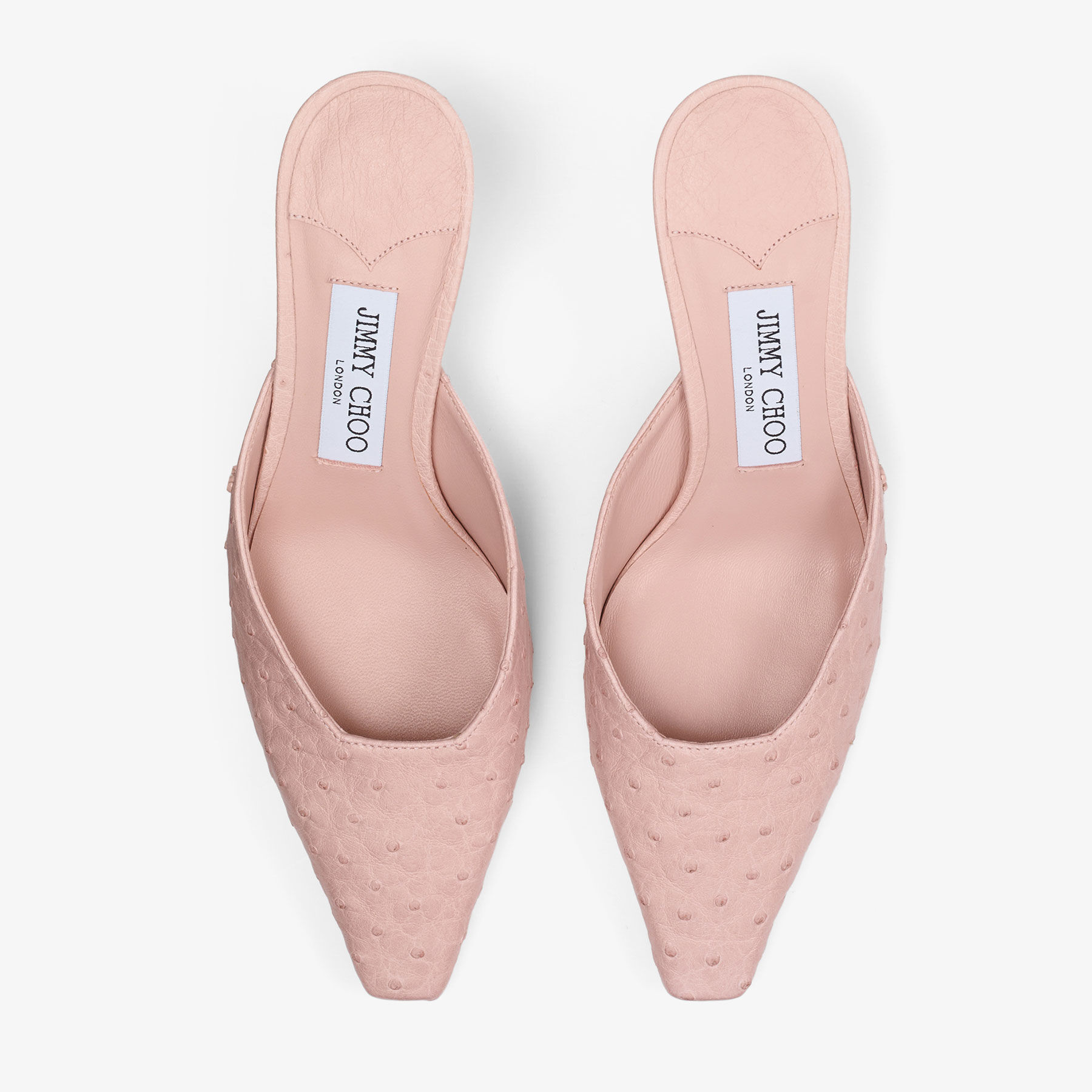 Vivi 65 | Rose Ostrich Leather Mules | JIMMY CHOO