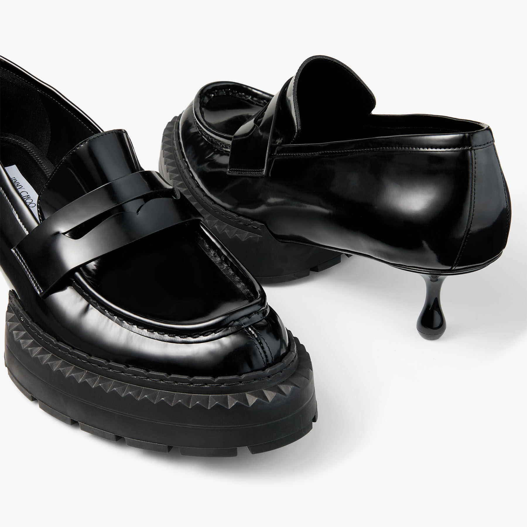 Jimmy Choo noir kei ninomiya Maxi Loafer | Black Polished Calf