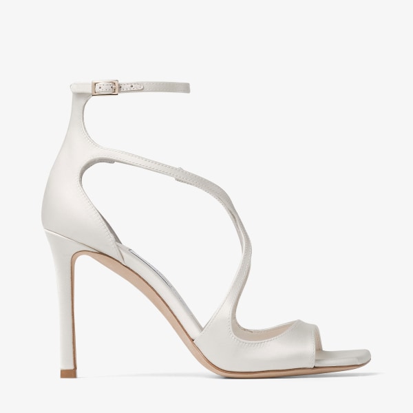 Azia 95 | Ivory Satin Sandals | JIMMY CHOO