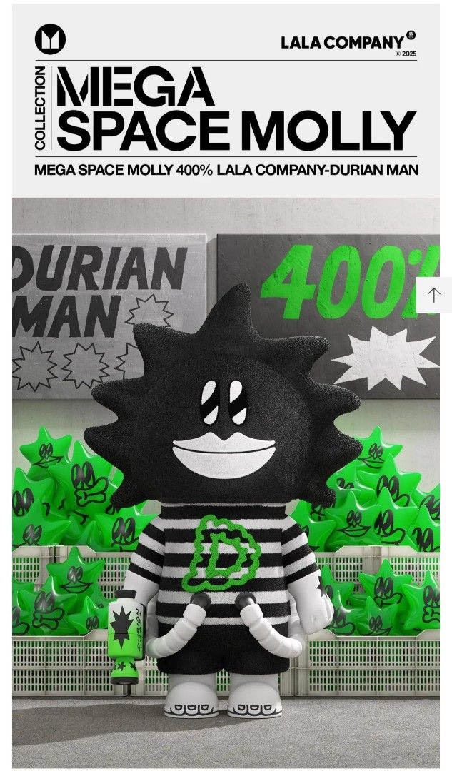 Pop Mart 400% Molly Durian Man, Hobbies & Toys, Toys & Games on