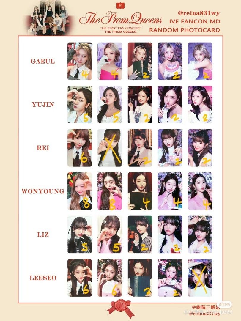 wts/wtt] ive prom queens fan concert trading cards, Hobbies & Toys