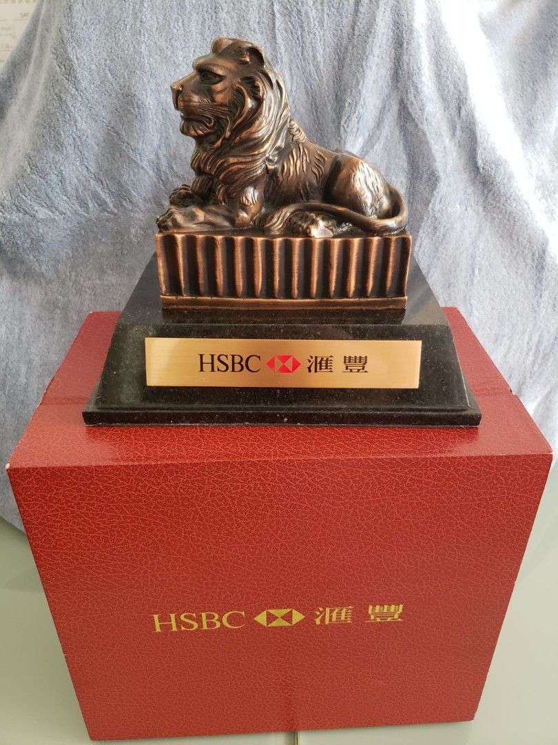 滙豐銀行HSBC，匯豐雲石銅獅子錢箱錢罌, 興趣及遊戲, 收藏品及紀念品