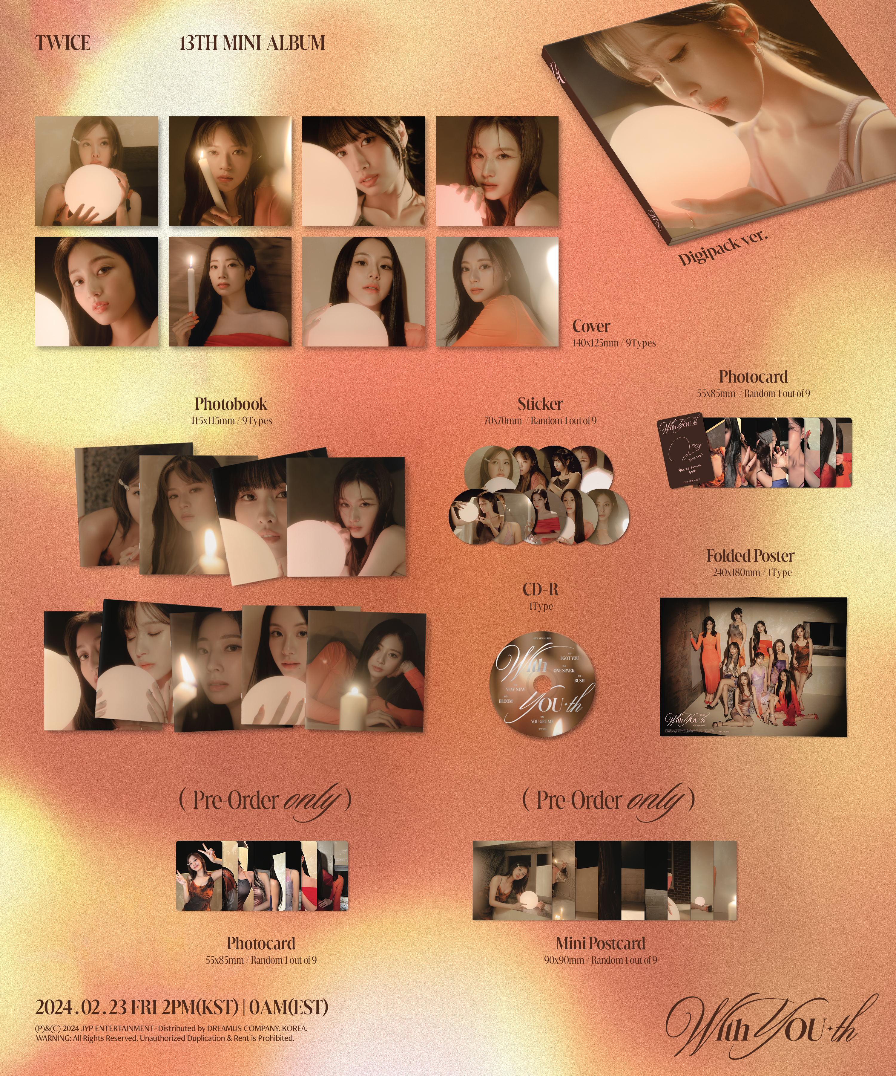 jp.ktown4u.com : TWICE - ミニアルバム13集 [With YOU-th] (Digipack