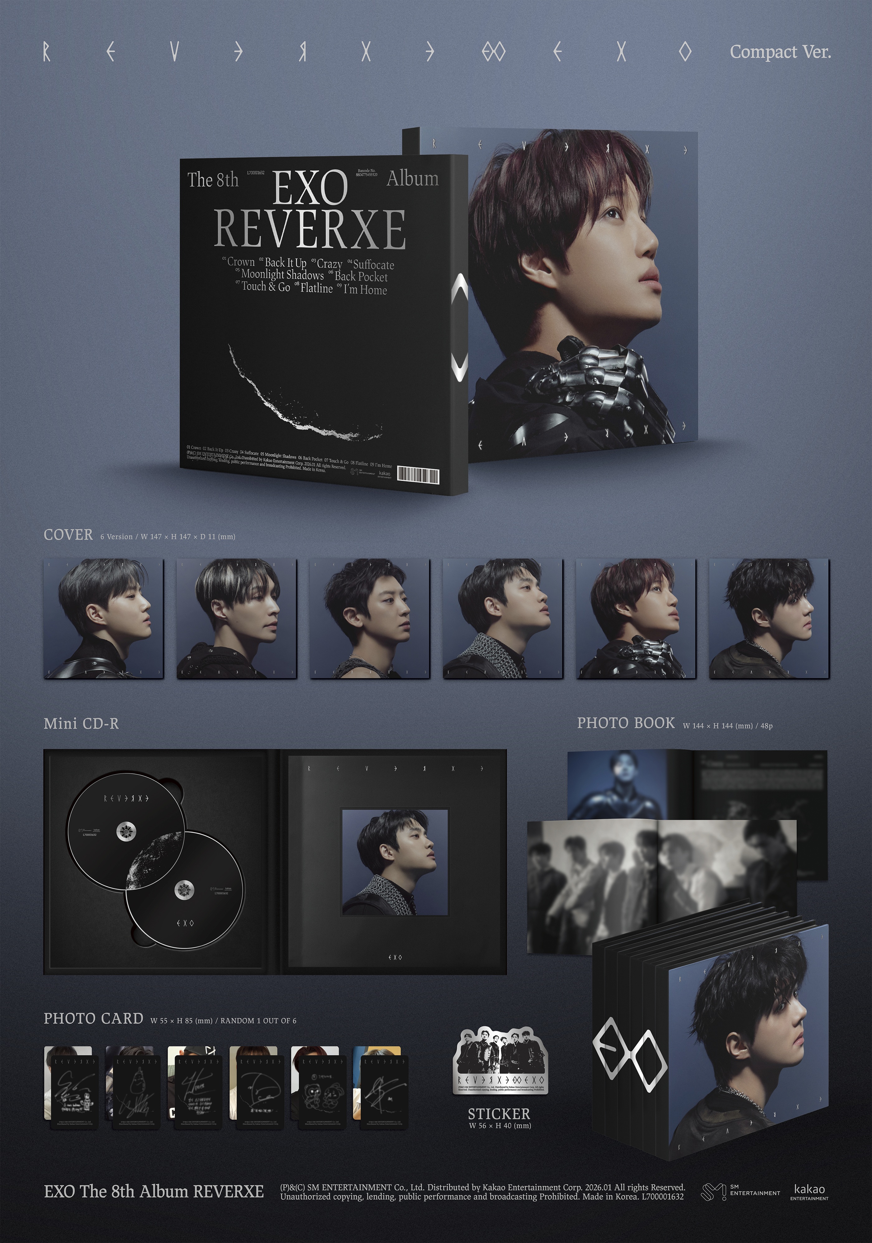 jp.ktown4u.com : EXO - 正規アルバム8集 [REVERXE] (Compact Ver
