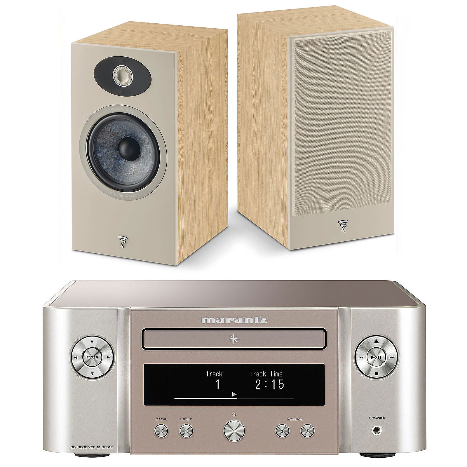 Marantz Melody X M-CR612 Silver/Gold + Focal Theva N°1 Light Wood